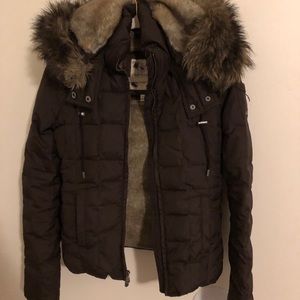 Abercrombie and Fitch fur hooded coat